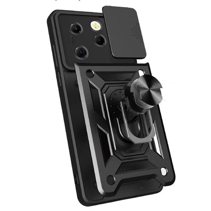 Tecno Spark 20 Pro Kılıf Magnetik Standlı Kamera Korumalı Zore Sürgülü Vega Kapak Mavi