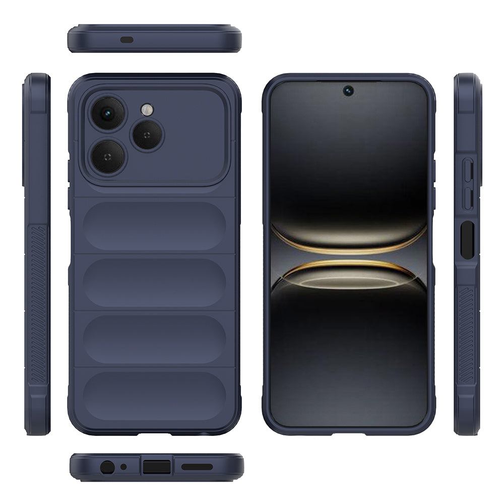 Tecno Spark 40 Kılıf Esnek TPU Oyuklu Arka Yüzey Tasarımlı Zore Etnik Silikon Kapak Koyu Yeşil