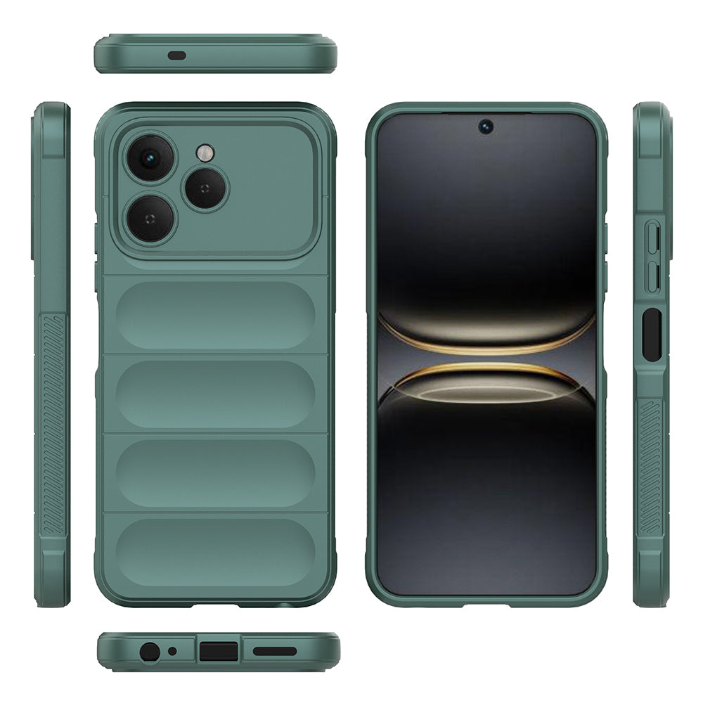 Tecno Spark 40 Kılıf Esnek TPU Oyuklu Arka Yüzey Tasarımlı Zore Etnik Silikon Kapak Siyah