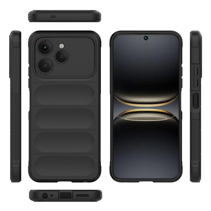 Tecno Spark 40 Kılıf Esnek TPU Oyuklu Arka Yüzey Tasarımlı Zore Etnik Silikon Kapak Lacivert