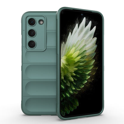 Tecno Spark 40 Pro Kılıf Esnek TPU Oyuklu Arka Yüzey Tasarımlı Zore Etnik Silikon Kapak Koyu Yeşil