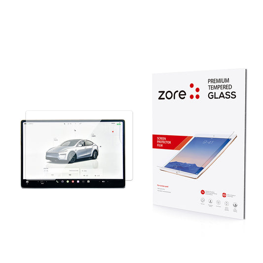 Tesla Model Y Zore Yeni Seri 2in1 Temperli Cam Araç Multimedya Ekran Koruyucu