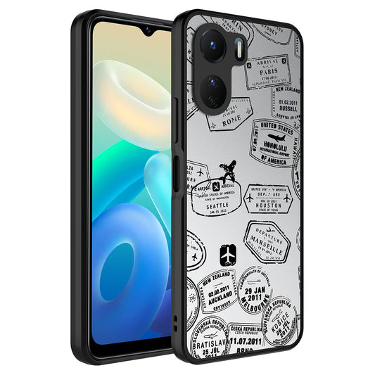 Vivo Y16 Kılıf Aynalı Desenli Kamera Korumalı Parlak Zore Mirror Kapak Seyahat