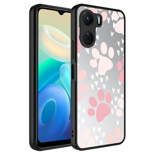 Vivo Y16 Kılıf Aynalı Desenli Kamera Korumalı Parlak Zore Mirror Kapak Pati