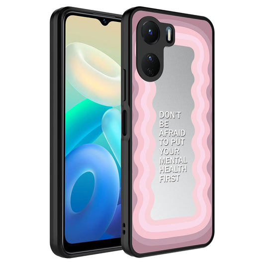 Vivo Y16 Kılıf Aynalı Desenli Kamera Korumalı Parlak Zore Mirror Kapak Ayna