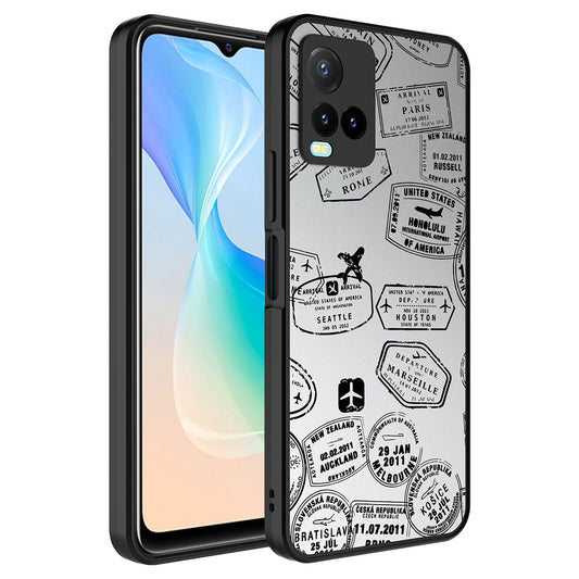 Vivo Y33S Kılıf Aynalı Desenli Kamera Korumalı Parlak Zore Mirror Kapak Seyahat