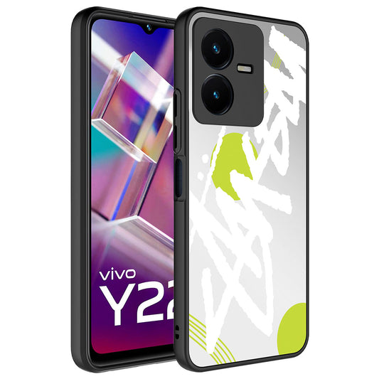 Vivo Y35 Kılıf Aynalı Desenli Kamera Korumalı Parlak Zore Mirror Kapak Yazı
