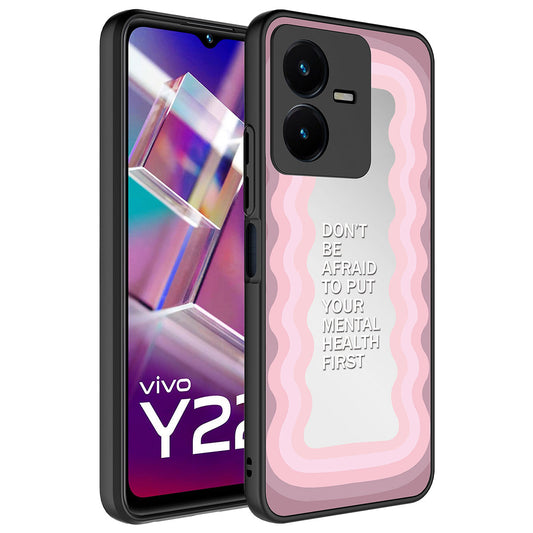 Vivo Y35 Kılıf Aynalı Desenli Kamera Korumalı Parlak Zore Mirror Kapak Ayna