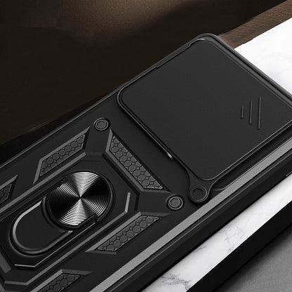 Xiaomi 14T Kılıf Magnetik Standlı Kamera Korumalı Zore Sürgülü Vega Kapak Mavi