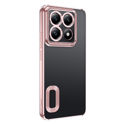 Xiaomi 14T Pro Kılıf Kamera Korumalı Logo Gösteren Zore Omega Kapak Rose Gold
