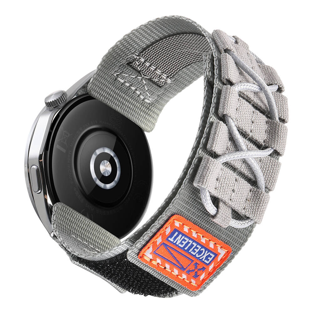 Xiaomi Amazfit Pace Zore KRD-112 22mm Orbital Örgülü Halat Tasarımlı Naylon Kumaş Hasır Kordon Gri