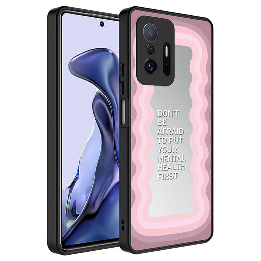 Xiaomi Mi 11T 5G Kılıf Aynalı Desenli Kamera Korumalı Parlak Zore Mirror Kapak Ayna