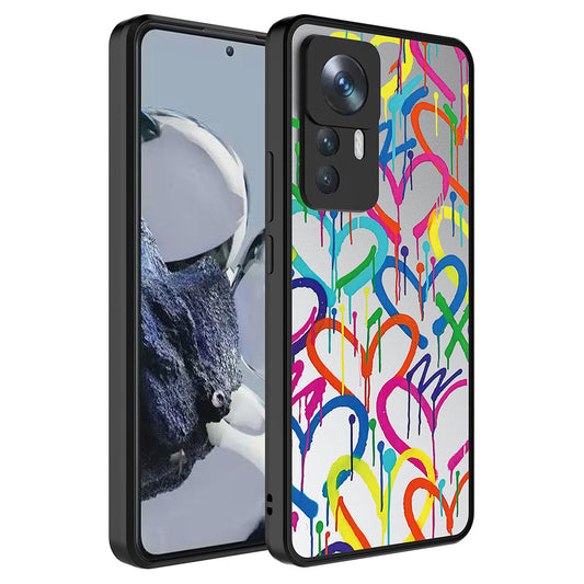 Xiaomi Mi 12T Kılıf Aynalı Desenli Kamera Korumalı Parlak Zore Mirror Kapak Kalp