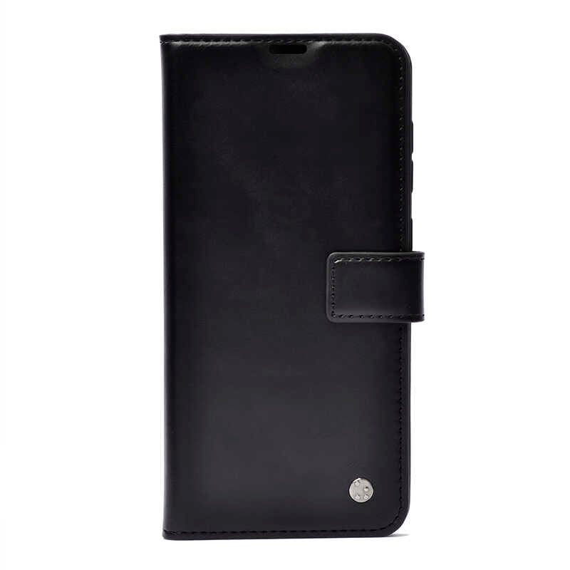 Xiaomi Redmi 12C Kılıf Zore Kar Deluxe Kapaklı Kılıf Siyah