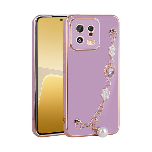 Xiaomi Mi 13 Kılıf El Tutamaçlı Kamera Korumalı Zore Taka Silikon Kapak Mor
