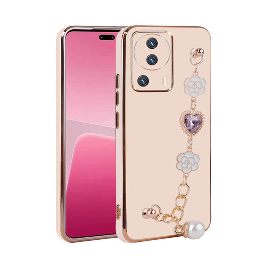 Xiaomi Mi 13 Lite Kılıf El Tutamaçlı Kamera Korumalı Zore Taka Silikon Kapak Pembe