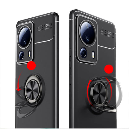 Xiaomi Mi 13 Lite Kılıf Zore Ravel Silikon Kapak Siyah-Mavi