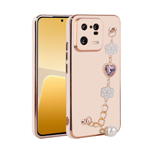 Xiaomi Mi 13 Pro Kılıf El Tutamaçlı Kamera Korumalı Zore Taka Silikon Kapak Pembe