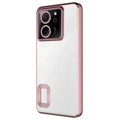 Xiaomi Mi 13T Kılıf Kamera Korumalı Logo Gösteren Zore Omega Kapak Rose Gold