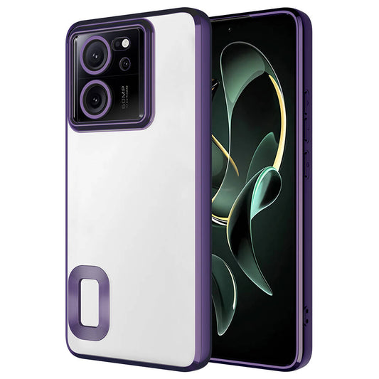 Xiaomi Mi 13T Kılıf Kamera Korumalı Logo Gösteren Zore Omega Kapak Derin Mor