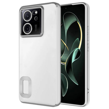 Xiaomi Mi 13T Kılıf Kamera Korumalı Logo Gösteren Zore Omega Kapak Gümüş