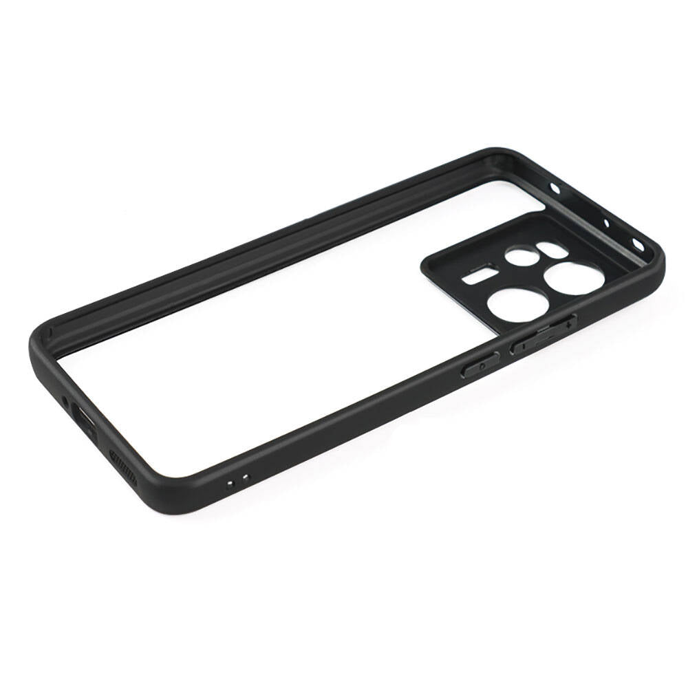 Xiaomi Mi 13T Kılıf Kamera Korumalı Şeffaf Arka Yüzey Zore New Roll Kapak Siyah