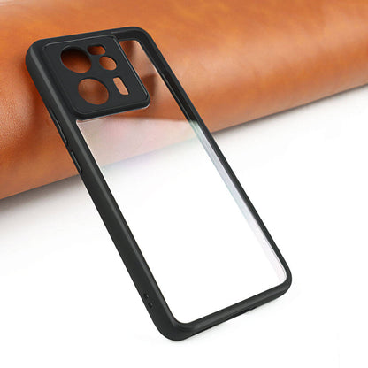 Xiaomi Mi 13T Kılıf Kamera Korumalı Şeffaf Arka Yüzey Zore New Roll Kapak Siyah