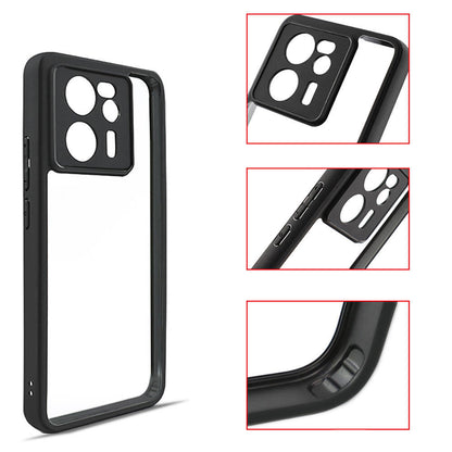 Xiaomi Mi 13T Kılıf Kamera Korumalı Şeffaf Arka Yüzey Zore New Roll Kapak Siyah