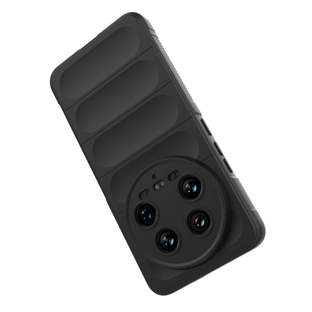 Xiaomi Mi 14 Ultra Kılıf Esnek TPU Oyuklu Arka Yüzey Tasarımlı Zore Etnik Silikon Kapak Siyah