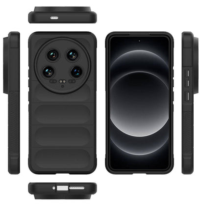 Xiaomi Mi 14 Ultra Kılıf Esnek TPU Oyuklu Arka Yüzey Tasarımlı Zore Etnik Silikon Kapak Siyah