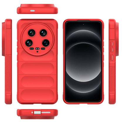 Xiaomi Mi 14 Ultra Kılıf Esnek TPU Oyuklu Arka Yüzey Tasarımlı Zore Etnik Silikon Kapak Lacivert
