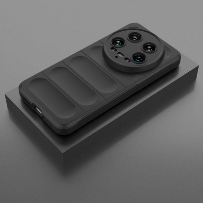 Xiaomi Mi 14 Ultra Kılıf Esnek TPU Oyuklu Arka Yüzey Tasarımlı Zore Etnik Silikon Kapak Siyah
