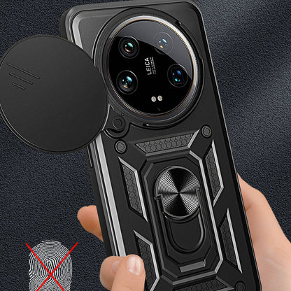 Xiaomi Mi 14 Ultra Kılıf Magnetik Standlı Kamera Korumalı Zore Sürgülü Vega Kapak Siyah