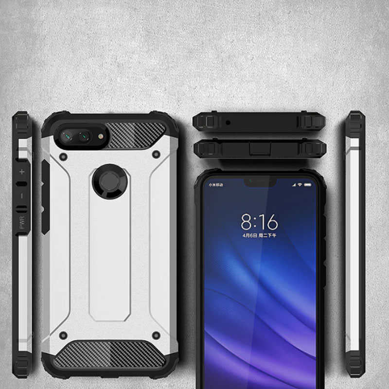 Xiaomi Mi 8 Lite Kılıf Zore Crash Silikon Kapak Kırmızı