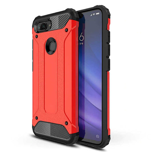 Xiaomi Mi 8 Lite Kılıf Zore Crash Silikon Kapak Kırmızı