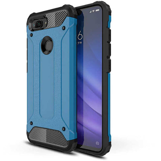 Xiaomi Mi 8 Lite Kılıf Zore Crash Silikon Kapak Mavi