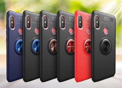Xiaomi Mi A2 Lite Kılıf Zore Ravel Silikon Kapak Siyah-Kırmızı