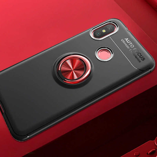 Xiaomi Mi A2 Lite Kılıf Zore Ravel Silikon Kapak Siyah-Kırmızı