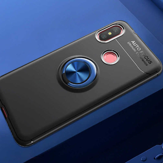 Xiaomi Mi A2 Lite Kılıf Zore Ravel Silikon Kapak Siyah-Mavi