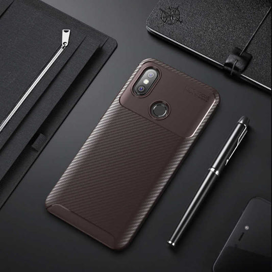 Xiaomi Mi Max 3 Kılıf Zore Negro Silikon Kapak Kahverengi