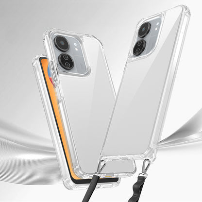 Xiaomi Poco C65 Kılıf Airbagli Takılabilir Askı Aparatlı Zore Snap Silikon Kapak Şeffaf