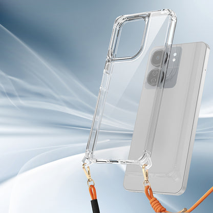 Xiaomi Poco C65 Kılıf Airbagli Takılabilir Askı Aparatlı Zore Snap Silikon Kapak Şeffaf