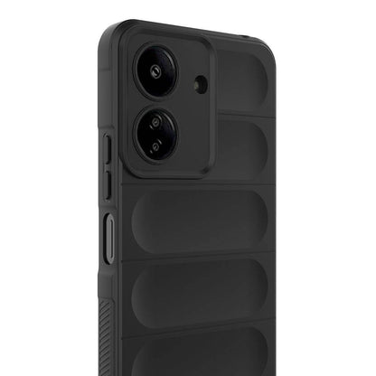 Xiaomi Poco C65 Kılıf Esnek TPU Oyuklu Arka Yüzey Tasarımlı Zore Etnik Silikon Kapak Kırmızı