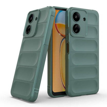 Xiaomi Poco C65 Kılıf Esnek TPU Oyuklu Arka Yüzey Tasarımlı Zore Etnik Silikon Kapak Siyah