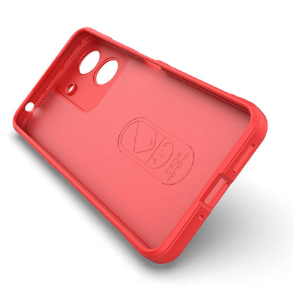 Xiaomi Poco C65 Kılıf Esnek TPU Oyuklu Arka Yüzey Tasarımlı Zore Etnik Silikon Kapak Kırmızı
