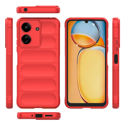 Xiaomi Poco C65 Kılıf Esnek TPU Oyuklu Arka Yüzey Tasarımlı Zore Etnik Silikon Kapak Siyah