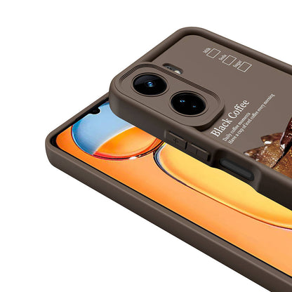 Xiaomi Poco C65 Kılıf Kamera Korumalı Baskılı Arka Yüzey Zore Klas Kapak Beyaz