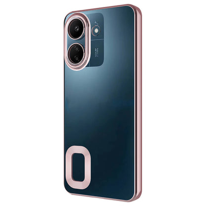 Xiaomi Poco C65 Kılıf Kamera Korumalı Logo Gösteren Zore Omega Kapak Rose Gold
