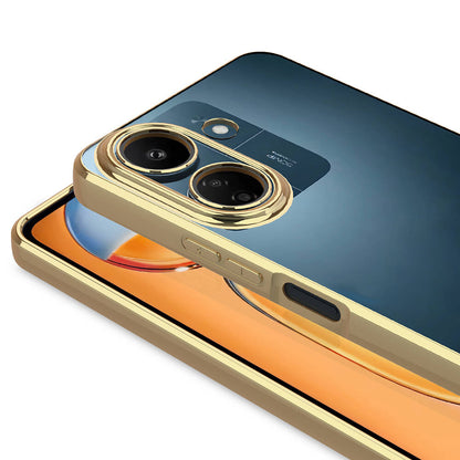 Xiaomi Poco C65 Kılıf Kamera Korumalı Logo Gösteren Zore Omega Kapak Gümüş