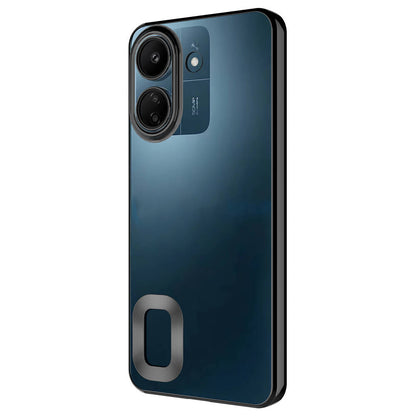 Xiaomi Poco C65 Kılıf Kamera Korumalı Logo Gösteren Zore Omega Kapak Siyah